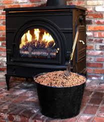 A. A pellet stove uses an