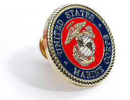 This polished brass lapel pin