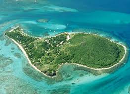 Island is arounded by sea.