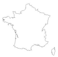 Free Blank Outline Map of  France  