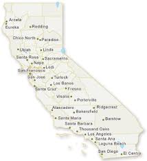 Map of California cities with - via Daymix