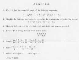   Algebra   examination  Algebra   answers