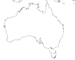Free Blank Outline Map of  Australia  