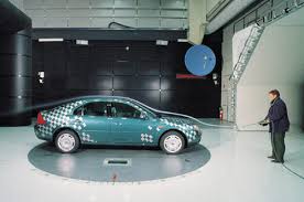      in the  wind tunnel   as air passes    