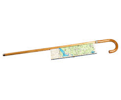   Cane   with pull out map of Boston