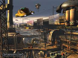 A Sci-Fi city image depicting - via Daymix