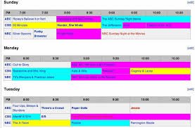 List of US Network TV - via Daymix