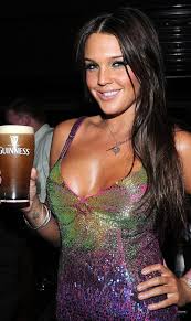 Image <b>Danielle Lloyd</b> sips a Guinness Picture