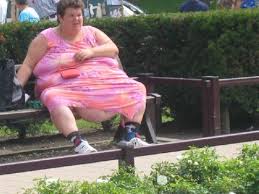   Fat   Lady on Bench 