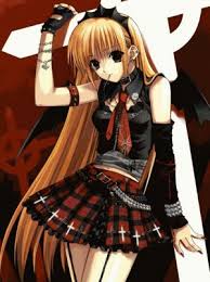 A. A schoolgirl (that banner