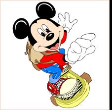 Mickey Mouse skateboarding - via Daymix