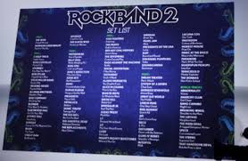 track list for Rock Band 2
