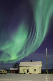 Green and Black  Aurora   Over Norway