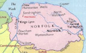 Map showing where Norfolk is