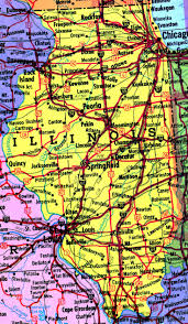 map of the state of  Illinois  