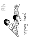 Helping Hand Coloring Page for Alphabet Letter H 