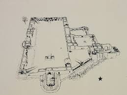 Sketch of Church at the  Alamo   as it    