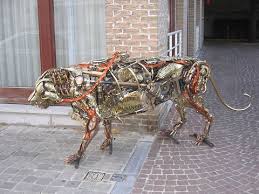 The  mechanical   sculpture of a tiger    