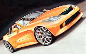 Orange 2008  Toyota   Supra Drawing