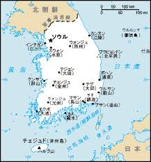 韓国の主要都市と観光地の地図：