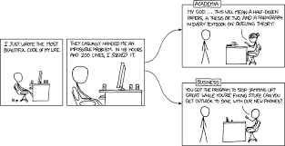 academia vs. business - via Daymix
