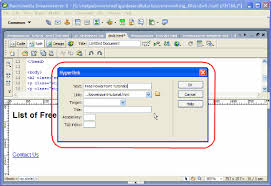 Dreamweaver Insert Hyperlink - via Daymix