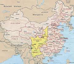   Map   of  China   showing three provinces    