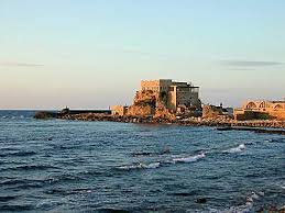 Caesarea  harbor   at sunset