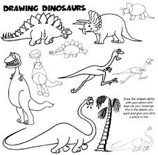   Draw cartoon   dinosaurs using easy to    