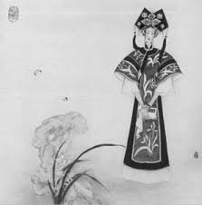 少年康熙画像。 董鄂妃画像。