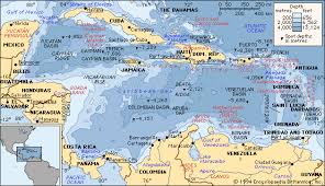 Caribbean Sea: depth contours - via Daymix
