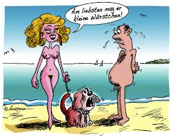 Cartoon: Neulich am FKK-Strand