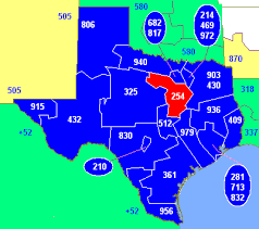 North American  area code   254 is a    