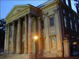 Front of  first national bank   of    