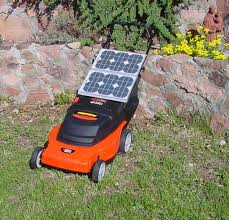 Solar Powered Lawnmower - via Daymix