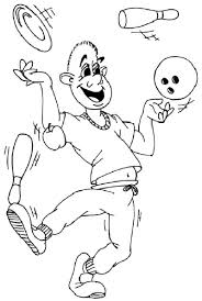 To  draw   a  cartoon   juggler