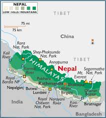 Map of Himalayas in Nepal. - via Daymix