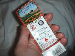 Aticket to a Red Sox game.