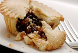 open crumbling mince  pie  