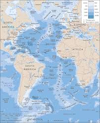 Atlantic Ocean: depth contours - via Daymix