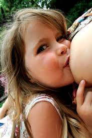 Evie breastfeeding aged four