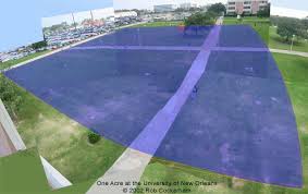 The blue area is one acre