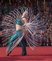 with hula hoops during the
