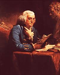   Benjamin Franklin   writing his    