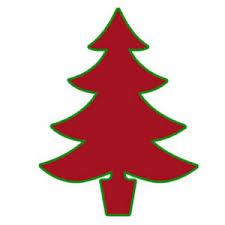 Red Christmas Tree Outlined in Green