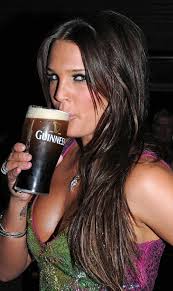 Image <b>Danielle Lloyd</b> sips a Guinness Picture