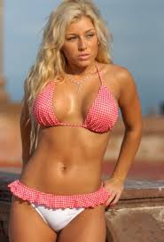 Red Check  Thong Bikini  