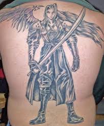 Insane Sephiroth Back Tattoo - via Daymix