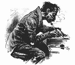 Drawing of an anxious writer - via Daymix