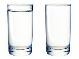      and an  empty glass   of water 